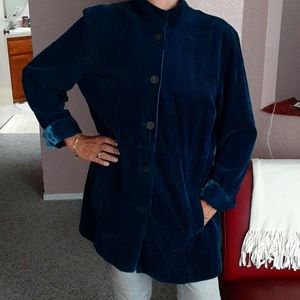 J.Jill Teal Corduroy Swing Coat